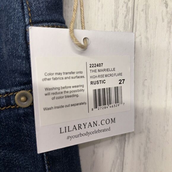 Womens Size 27 Lila Ryan Marielle High Rise Micro Flare Rustic Jeans NWT - Picture 3 of 6